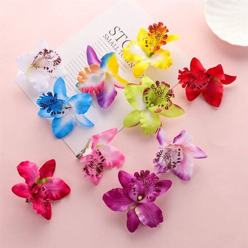 2Pcs Fashion Flowers Hair Clips Women Bohemia Bridal Orchid