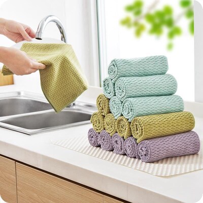 3pcs/set wash towel dish wipe kitchen cleaning cloth cotton