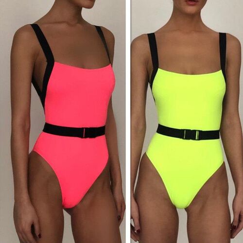BKLD Womens Body Suits  Beach Party Neon One Piece Romper Wo