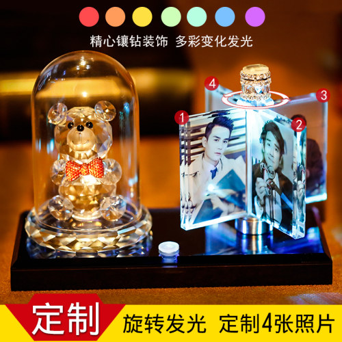 Car decoration couple photo car interior Ornament lights g