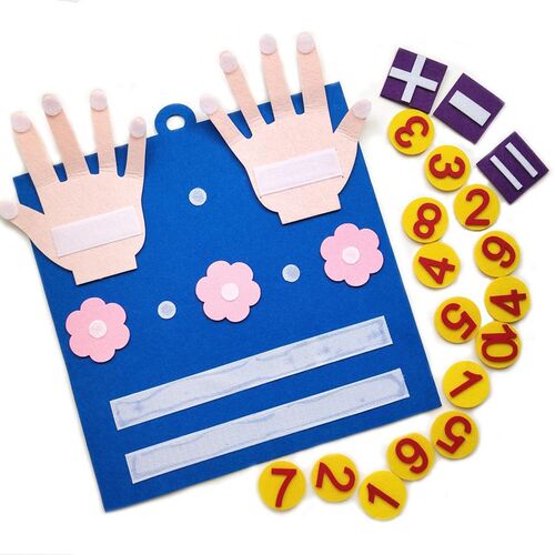 Felt Montessori Math Toy Children Finger Numbers Toys Kids E