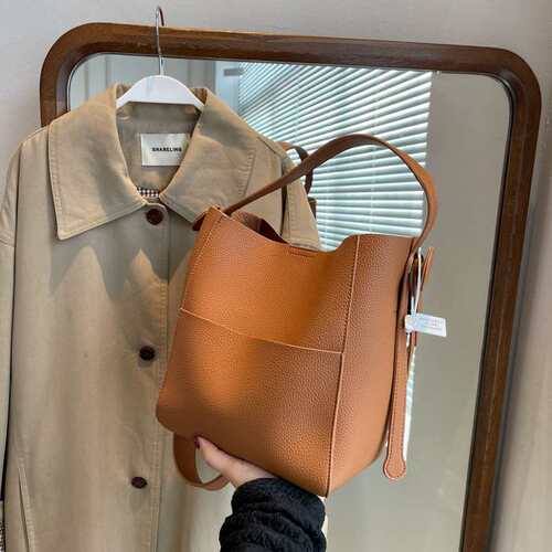 Large Capacity Commuter Bucket Bag Womens Autumn New High-e