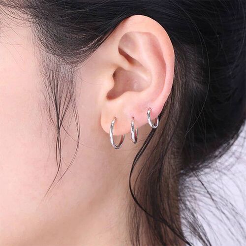 1 pair Women/Man Stainless Steel Small Hoops Earring Piercin