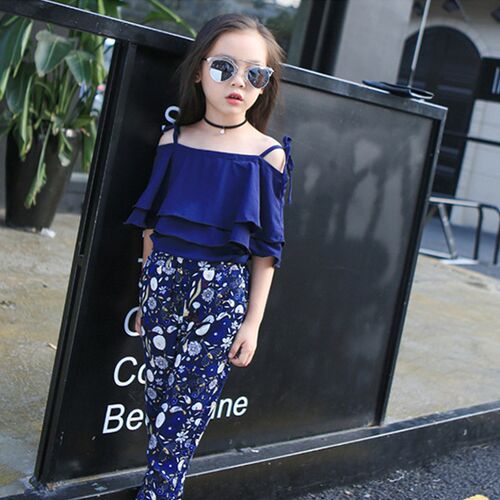 Summer Teen Girls Clothing Set 2020 Children Off Shoulder To