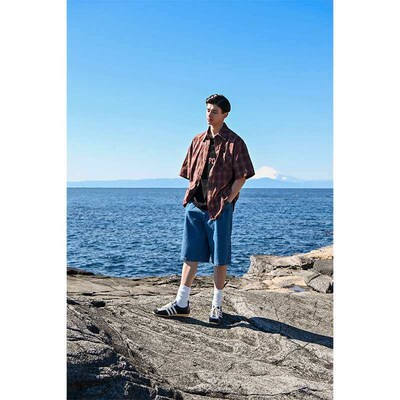 Southern Summer Dress Summer New Retro Casual Plaid Shirt Po