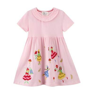 Jumping Meters Summer Princess  Short Sleeve Applique Girls