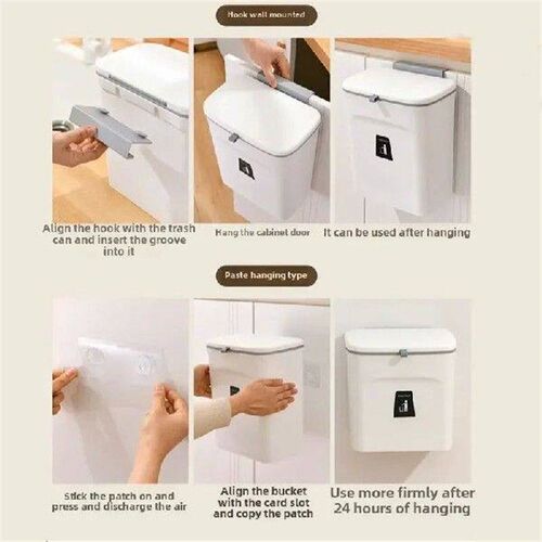 Large Capacity with Lid Household Kitchen Bathroom Wall