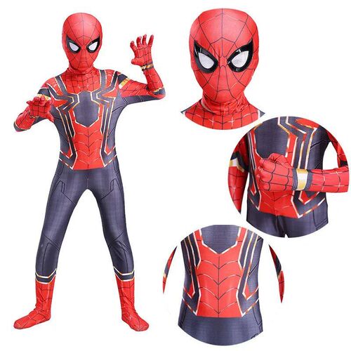 Bodysuit Kostum Cosplay Pria Laba-laba Set Jumpsuit Superher