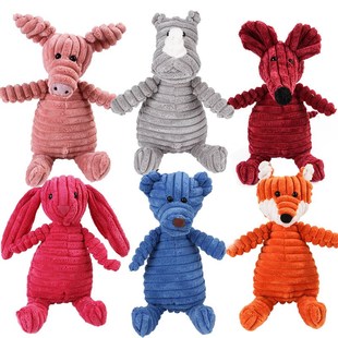 Plush Dog Toys Corduroy for Small Medium Dogs Animal Dog Squ