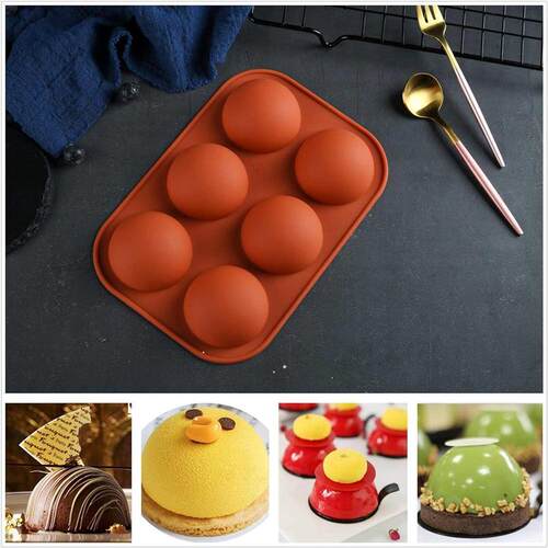1PCS 3D Ball Round Half Sphere Silicone Molds for  Baking