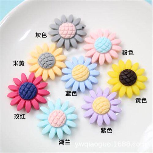 10pcs/lot Baby Silicone Bead Flower Beads 20MM 30MM Baby Tee