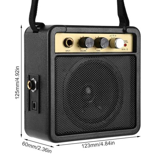 Mini Guitar Amplifier Amp Speaker 5W with 6.35mm Input 1/4 I