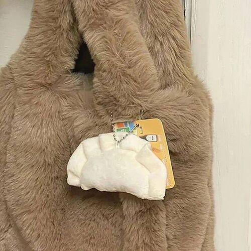 New Cute Dumpling Plush Keychains Creative Pendant Key Ring