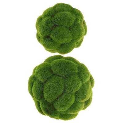 2 Pcs Grass Balls Decor Preserved Moss Simulated Ornament