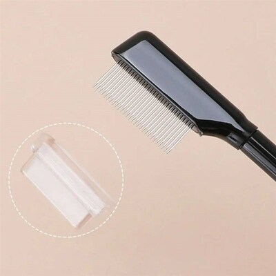 1PC Metal Brow Comb Eyelash Brush With ver Eyelashes Separat