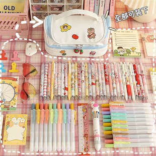 Large Capacity Pencil Case 3 Compartment Pouch Pen Bag Doubl