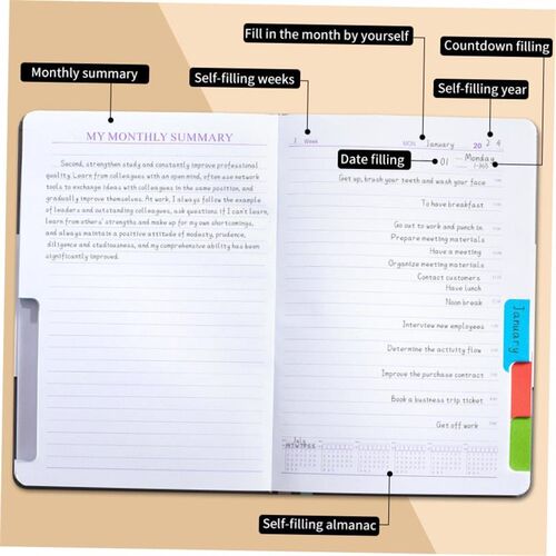 Agenda Planner Notebook Secret Diary Weekly Goal Habit Sc