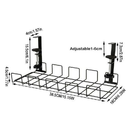 Undertable Carbon Steel Storage Shelf Storage Rack Black