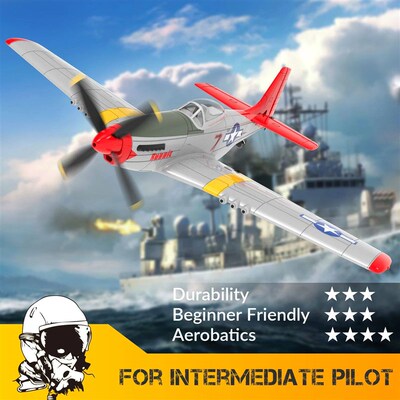Upgrade Volantex P51D Red Mustang Airplane One-key Aerobatic