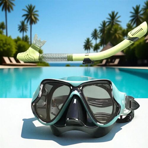 Snorkeling Set Full Face Diving Mask with Dry Snorkel Silico