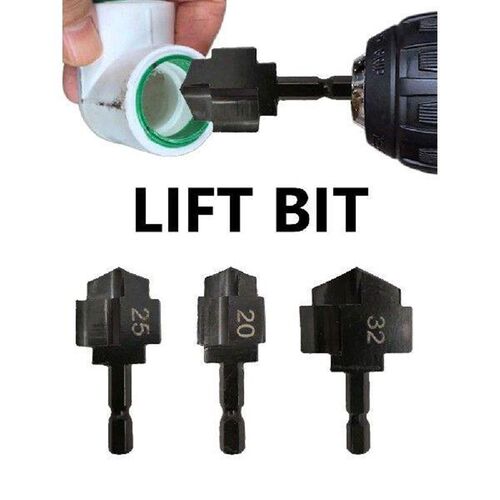 3pcs PPR Lifting Stepped Drill Bit Hexagon Shank Water Pipe