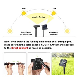 Outdoor Solar String Lights Waterproof Garden Fairy Lights w