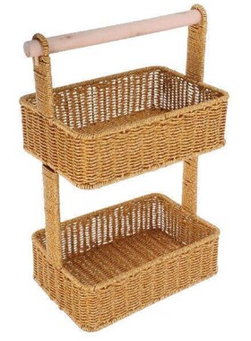 2 Tier Storage Baskets Large Capacity Home Decor Bathroom