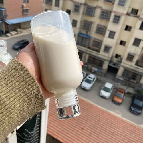 Large Capacity Glass Water Bottle With Time Marker Cover For