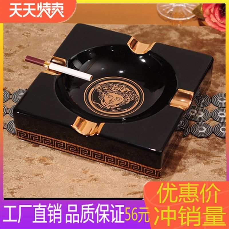 欧式陶瓷黑色水果盘装干果盒牙签KTV雪茄烟灰缸会所摆垃圾礼品,收纳整理,纸巾盒,淘宝优惠券,粉丝福利购,淘宝优惠卷