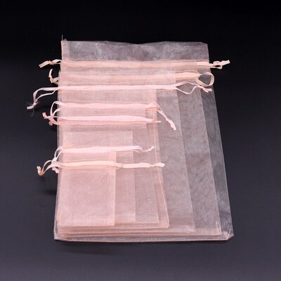 25/50 Pcs/lot White Drawstring Organza Bags&small Pouches Je