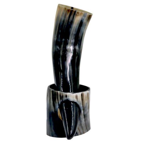Handicrafts Home Real Viking Drinking Horn Mug with Stand Cu