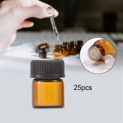 25Pcs Empty Glass Vials with Inner Stopper Refillable Small