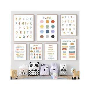 English Education Poster Alphabet Art Kids Classroom Decor