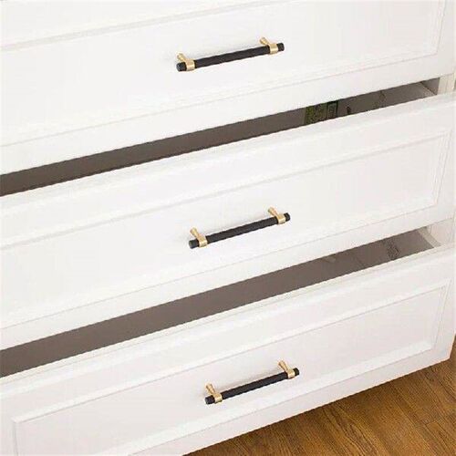 Modern minimalist brass rolled flower handle cabinet door