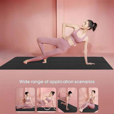 Black Foldable Yoga Mat Eco Friendly EVA Folding Travel Fitn