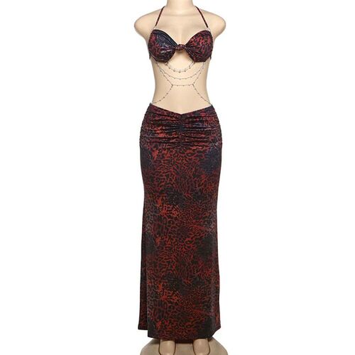 kliou Pearl Splice Stunning Dresses Women Sexy Tie Dye Tasse