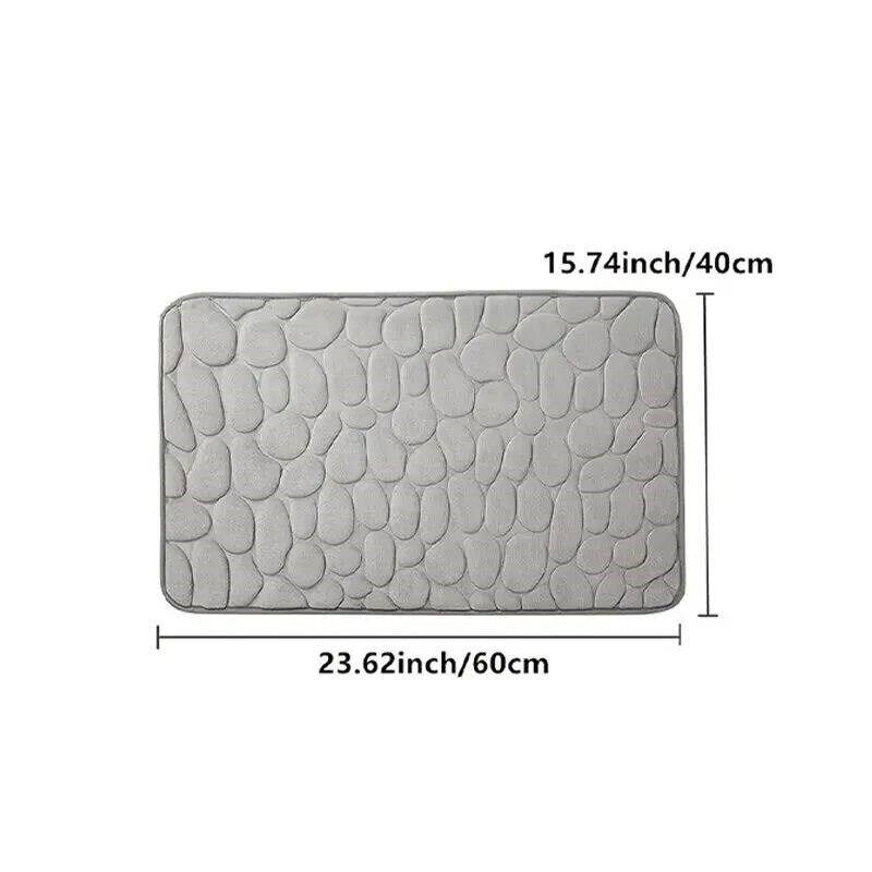 Foot Mat Coral Fleece Floor Mat Household Memory Foam Embroi - 实物图