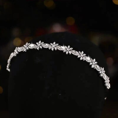 Simple Crystal Wedding Tiaras Barrettes Headbands Evening Ha