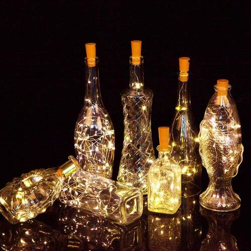 String led Wine Bottle with Cork 20 LED Bottle Lights Batter