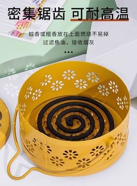 Metal Iron Mosquito Coil Insect Repellent Holder Case box