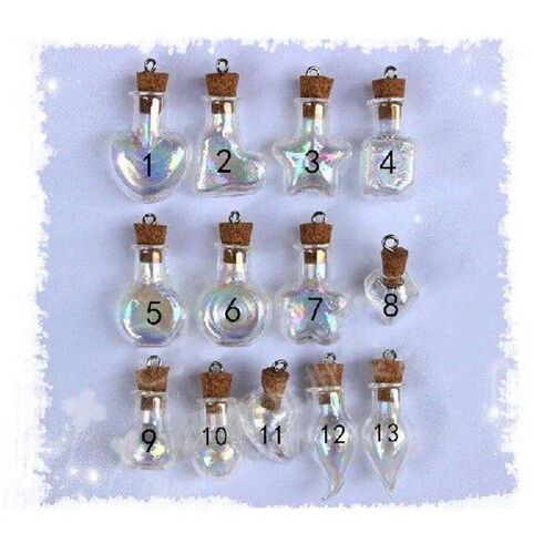 10pcs Mini Glass Bottles With Rainbow Cork Stopper Tiny