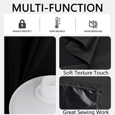 2pcs Modern 100% Blackout Solid Curtains, Window Curtains fo