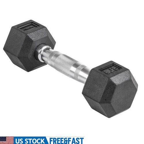 Hex Dumbbell 5lbs Rubber Coated Ergonomic Handle Weight Trai