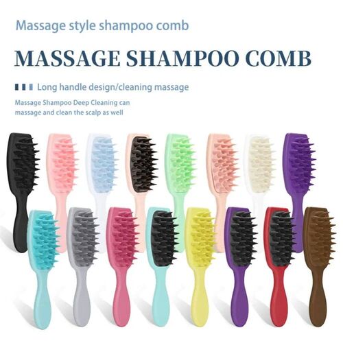 Silicone Shampoo Brush Scalp Massage Brush Head Washing Comb