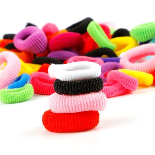 100Pcs 2cm 2.5cm Candy Color Elastic Hair Band Children Girl