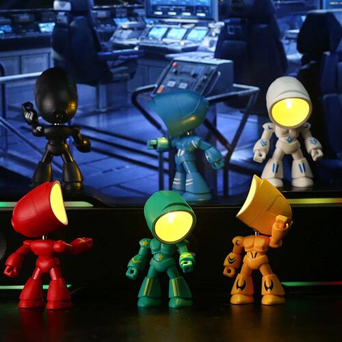 Mini Night Light LED Cartoon Cute Hero Police Desk Lamp Desk