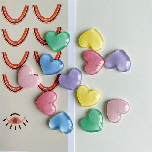 6pcs Glitter colored loving heart Fridge Magnet Photo Wall m