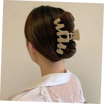 发夹Hot Sale Solid Color Claw Clip Large Barrette Crab Hair1