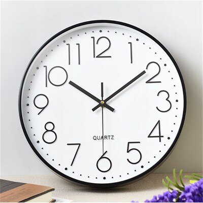 Minimalism Wall Clock Classic Nordic Thick Border Quiet Mode