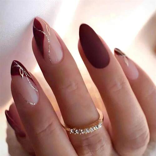 24pcs Wearable Short Round Head False Nails Sparkling French